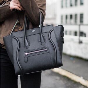 CELINE Calfskin Mini Luggage Black